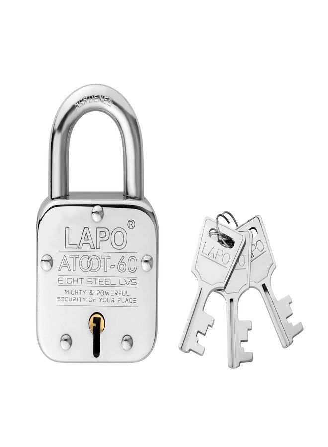 LAPO Premium 60mm High-Security Padlock with 3 Keys for Main Door, Shops, Offices, Warehouse & Tool Boxes, Durable 8 Levers Mechanism, Hard Steel Shackle,3 Years Warranty (Pack of 1) - Image 1